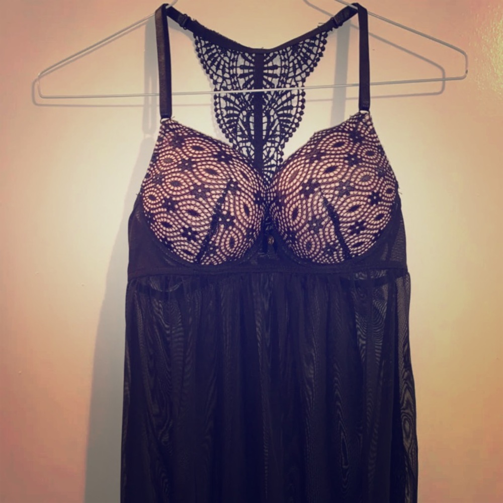 Black lace night gown